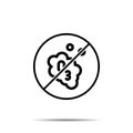 No ozone icon. Simple thin line, outline vector of laundry ban, prohibition, forbiddance icons for ui and ux, website or mobile