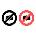 No pages, text icon. Simple glyph, flat  of text editor ban, prohibition, embargo, interdict, forbiddance icons for ui and Royalty Free Stock Photo