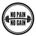 No pain no gain dumbbell circle Royalty Free Stock Photo