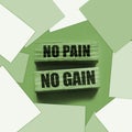 No Pain No Gain message written with wooden blocks on yellow. Business success concept Royalty Free Stock Photo