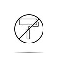 No painting, roll icon. Simple thin line, outline vector of construction tools ban, prohibition, forbiddance icons for ui and ux, Royalty Free Stock Photo