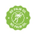 No palm oil green label. Organic food without saturated fats. Product free ingredient. Nutritious dietary, healthy