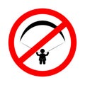 No paragliding sign Royalty Free Stock Photo