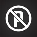 No parking allowed sign on black background for graphic and web design, Modern simple vector sign. Internet concept. Trendy symbol