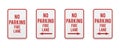 No parking any time. Set of classic road and street signs. Vector elements for production, graphic design, posters or information