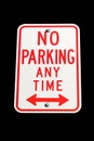 No parking anytime sign isolated Royalty Free Stock Photo