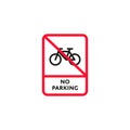 No parking bicycle roadsign isolated