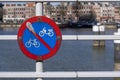 No parking Bikes. Bicycles parking sign in the netherlands Royalty Free Stock Photo