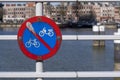 No parking Bikes. Bicycles parking sign in the netherlands