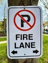 No Parking Fire Lane. Royalty Free Stock Photo