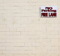 No parking fire lane sign wall