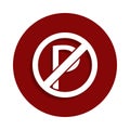 No parking, prohibited sign icon in badge style. One of Decline collection icon can be used for UI, UX