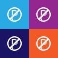 No parking, prohibited sign illustration icon on multicolored background