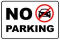 No parking road warning sign