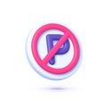 No Parking sign in 3g style vector icon. Creative modern design. Vector illustration element Royalty Free Stock Photo