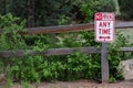 No parking sign at garden of the gods colorado springs rocky mountains Royalty Free Stock Photo