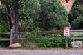 No parking sign at garden of the gods colorado springs rocky mountains Royalty Free Stock Photo