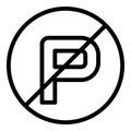 No parking sign icon outline vector. Parking place