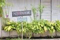 No parking sign out front yard Royalty Free Stock Photo