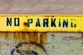 No Parking Sign Painted On Grungy Wall Royalty Free Stock Photo