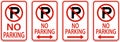 No Parking Sign On White Background Royalty Free Stock Photo