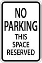 No Parking This Space Reserved Sign On White Background Royalty Free Stock Photo