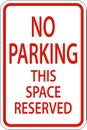 No Parking This Space Reserved Sign On White Background Royalty Free Stock Photo