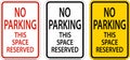 No Parking This Space Reserved Sign On White Background Royalty Free Stock Photo