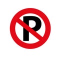 No parking or stopping sign, vector illustration