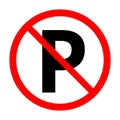No parking or stopping sign, vector illustration