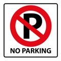 No parking or stopping sign, vector illustration