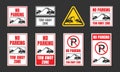 No parking, tow away zone sign set Royalty Free Stock Photo