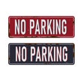 No parking vintage rusty metal sign on a white background, vector illustration Royalty Free Stock Photo