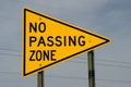 No passing zone sign