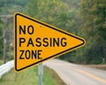 No passing zone sign