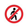 No pedestrian access or do not walk symbol Royalty Free Stock Photo