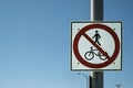 No pedestrian & bycicle road sign Royalty Free Stock Photo