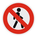 No pedestrian icon, flat style.
