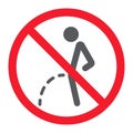 No peeing glyph icon, prohibition and forbidden