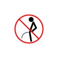 No peeing line icon, pee prohibition sign, Royalty Free Stock Photo