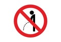 No peeing prohibition sign ban vector illustration