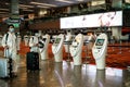 No people checking in at auto check-in kiosks, Changi Airport Terminal 1