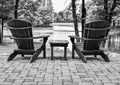 Empty outdoor Adirondack chairs Royalty Free Stock Photo