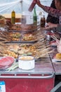 Harbin hot-pot food, sharing, chinese, bamboo skewers in soup