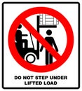 No People Under Raised Forks. Flat Illustration Isolated On White. Warning Banner. Prohibition Symbol