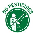 No pesticides - crossed man with sprayer