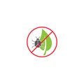 No pests on leaf, pest control. Vector icon outline template Royalty Free Stock Photo