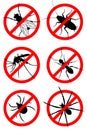 No pests. Prohibition insects signs set Royalty Free Stock Photo