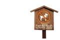 No pet allow wood banner pillar wood isolated