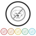 No Pet Allowed sign icon color set Royalty Free Stock Photo